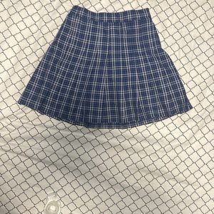 Blue pleaded skirt